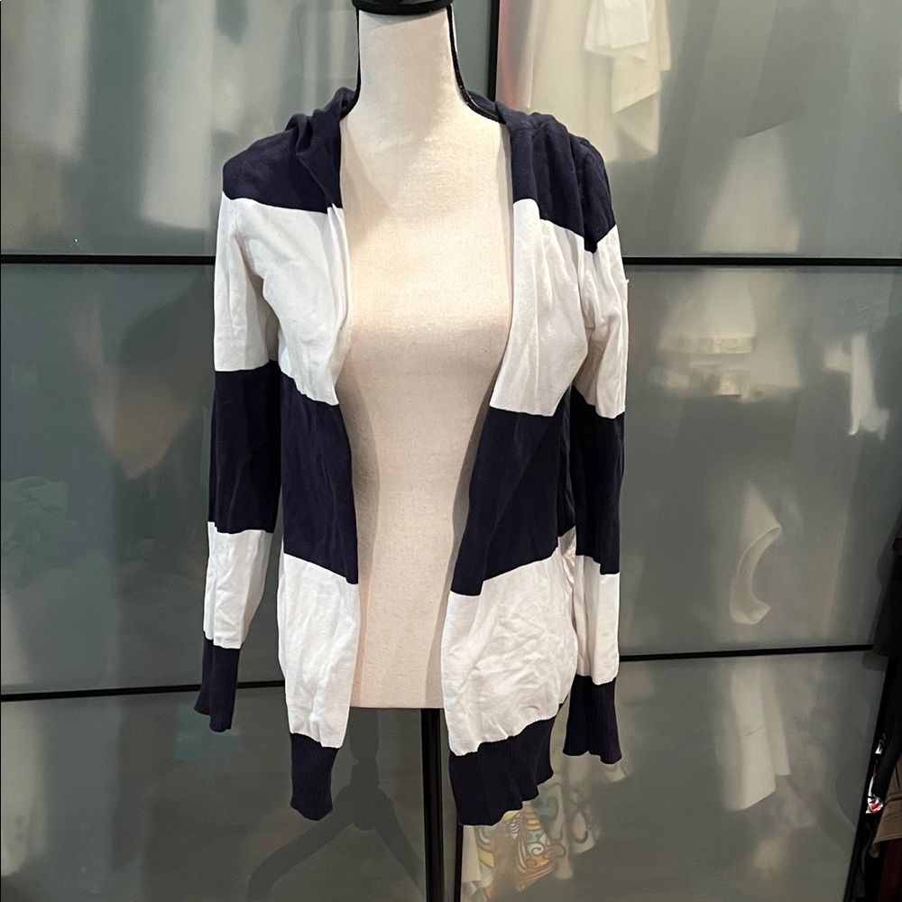 Sweet Romeo Navy and White Striped Cardigan
